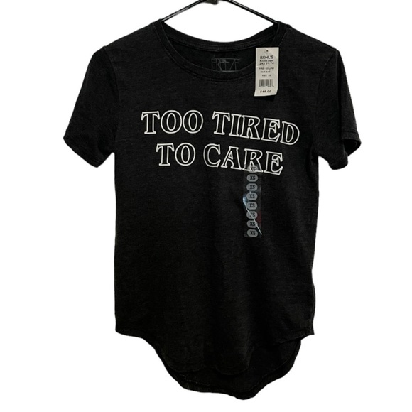 Freeze Black XS Tee Too Tired To Care - Picture 1 of 4